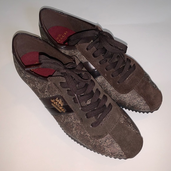 Coach Shoes - Coach Ivy Signature Brown Logo Sneakers